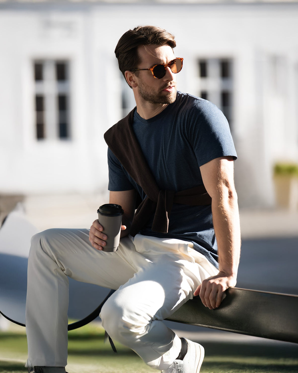 Orlando Men Navy Melange SS25 Modelimage