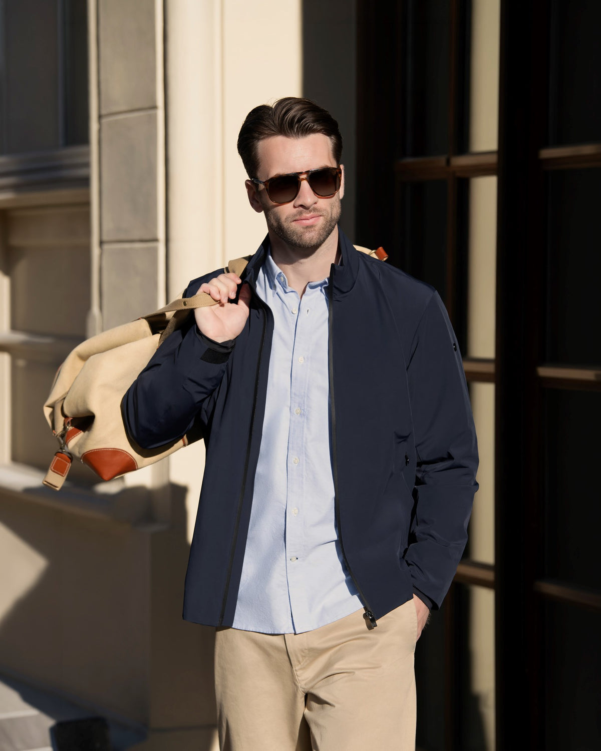 Prescot Men Navy SS26 Modelimage (1)