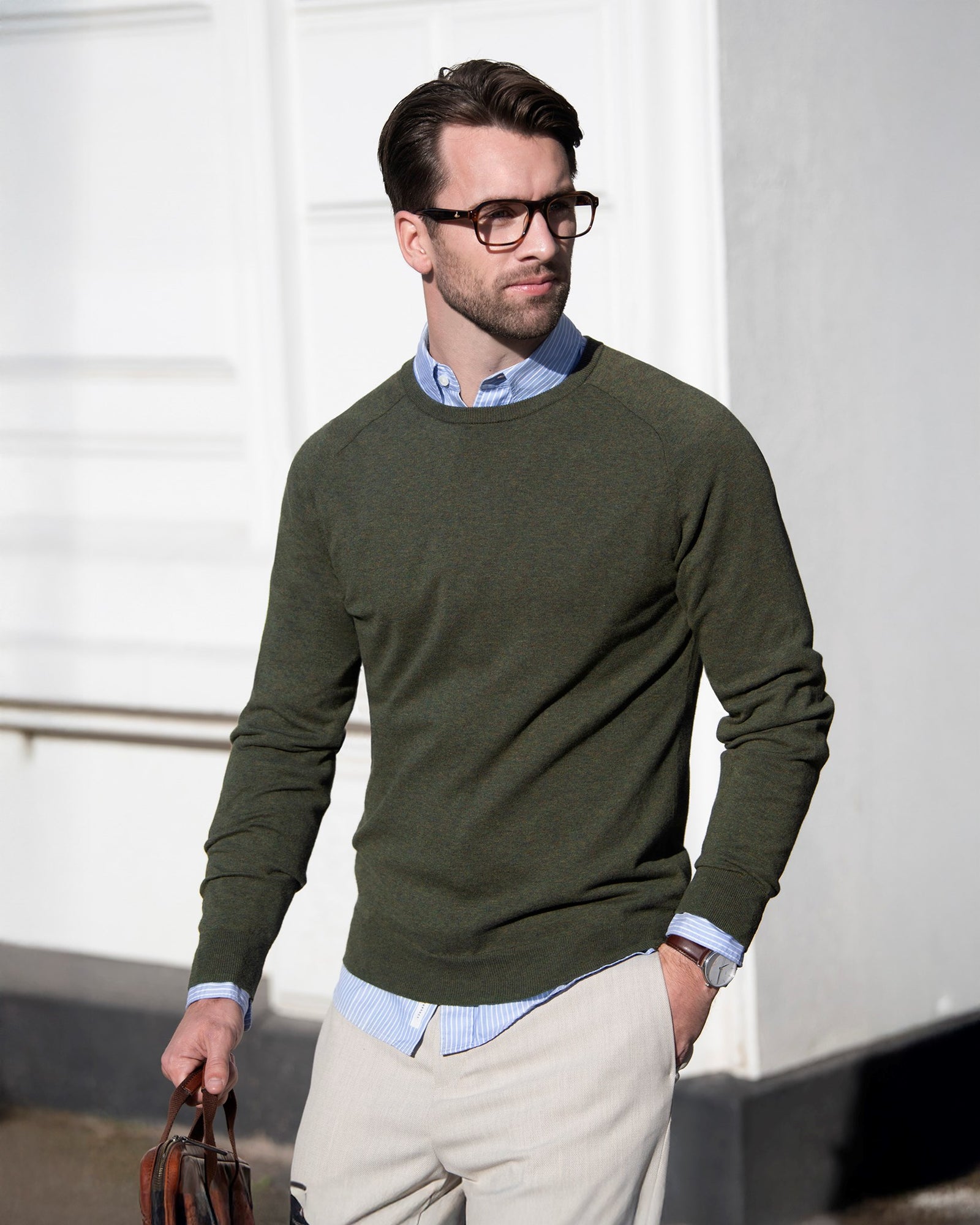 Brighton O Neck Men Black Back