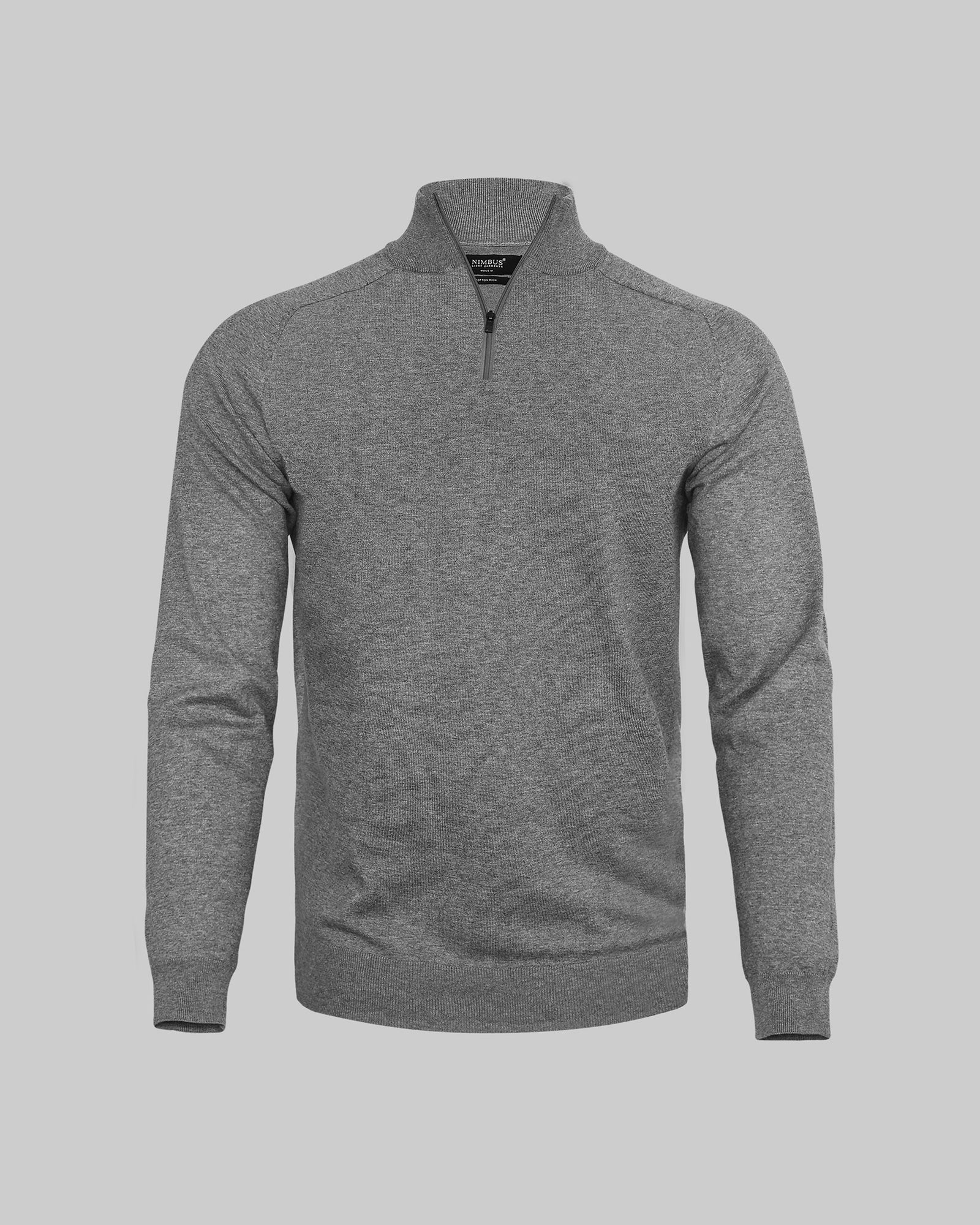 Brighton 1 4 Zip Men Grey Melange Back