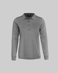 Brighton Long Sleeve Polo Women - Grey Melange