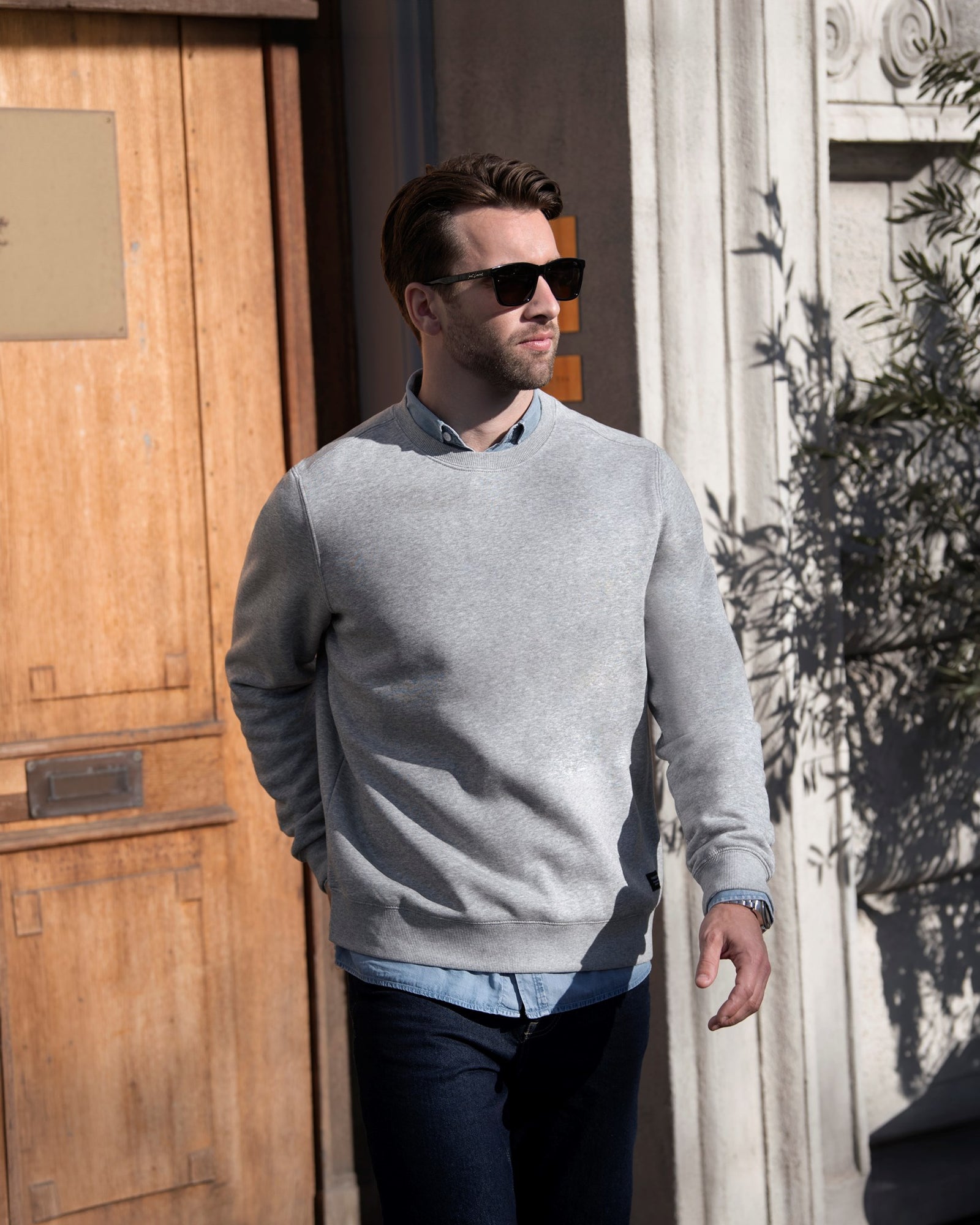 Trenton Unisex Grey Melange Back